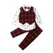 Listenwinda 3Pcs Baby Kids Gentleman Waistcoat Shirts Pants Party School Uniform Outfits