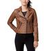 CoffeeShop Juniors' Faux-Leather Moto Jacket - Peanut XS