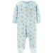 Carter's Baby Girls' Thermal Cotton Sleep & Play, Blue Floral, Newborn