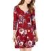 Planet Gold Womens Floral Scoop Neck Casual Dress