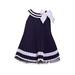 Bonnie Baby Toddler Girls Navy Nautical Pleated Sleeveless Sun Dress with Matching Bloomers (12 Months)