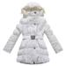 Richie House Big Girls' Padded Winter Jacket with Belt and Faux Fur Hood RH4870