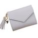 Saient Z Money Clip Women Envelope Wallet Tassel Pendant Lychee Pattern Wallet Lock Multi-card Cross Section Square Card Package