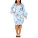 Love Squared Womens Plus Floral Bell Sleeve Sheath Dress