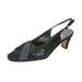 FLORAL Layla Women's Wide Width Glittery Slingback with Pleated Front Crystals BLACK 8.5