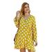 Womens Polka Dots Midi Dresses High Waist Sundress V-Neck Ruffle Hem Lace Up Casual Loose Tunic Oversized Maxi Dress Womens Summer Trends
