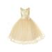 Kids Dream Girls Gold Sequin Plus Size Junior Bridesmaid Dress