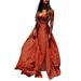 Women Boho Long Maxi Party Dress Sleeveless Floral Beach Sundress Sexy Deep V Neck Evening Party Dress