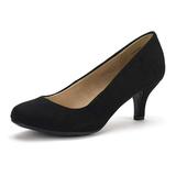 Dream Pairs Women Bridal Slip On Wedding Shoes Party Dress Low Heel Pumps Shoes Luvly Black/Suede Size 7