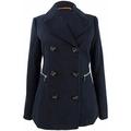 NEW Maralyn & Me Women's Blue Double Breasted Jacket Pea Coat Zippered Size S