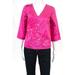 Badgley Mischka Womens Top Size 10 Pink Cotton Sequined V-Neck $495 New BST1118