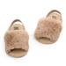 Fashion Faux Fur Baby Shoes Summer Cute Infant Baby boys girls shoes soft sole indoor shoes for 0-18M Khaki 6-12 Months