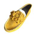 MIARHB Women Flats Leather Shoes Flat Flower Moccasins Soft Bottom Loafers Slip Shoes