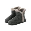 Men's Bootie Slippers Plush Winter Boots House Shoes Warm WAY2