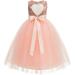 Heart Cutout Sequin Junior Flower Girl Dress Princess Dresses 172seq