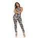 Fit Sleeveless Solid Gray Camo Overall Jumpsuit Full Body Skinny Jeans for Juniors Plus Size 22W