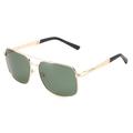 Cyxus Pilot Metal Polarized Sunglasses UV400 Protection Anti Glare Atrovirens Golden Frame & Black Green Lenses Outdoor For Women Men 1002A06