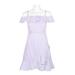 Donna Morgan Square Neck Cold Shoulder Flutter Zipper Back Gingham Dress-LAVENDER