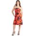 Womenâ€™s Plus Size Orange Floral Print Strapless Mini Dress