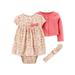 Child of Mine by Carter's Baby Girls' Long Sleeve Cardigan, Headband & Short Sleeve Dress, 3-Piece Set