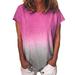 Valentines Day Gifts for Women Short Sleeve Tops Color Block Tops Birthday Gifts for Women
