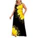 SpringTTC Women's Plus Size Boho Long Maxi Dress Sleeveless Floral Party Holiday Dress