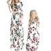 Bellella Mom Daughter Matching Dresses Long Sleeve Floral Print Maxi Summer Dress Matching Family Casual Dresses Outfits
