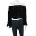 Philanthropy Womens Asymmetric Lily Long Sleeve Velvet Blouse Black Size X-Small