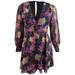 Bar III Women's Confetti Printed Blouson-Sleeve Dress (XXL, Black Confetti Glam)