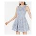 SPEECHLESS Womens Light Blue Lace Zippered Sleeveless Jewel Neck Mini Fit + Flare Party Dress Size 11