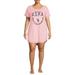 U.S. Polo Assn. Women's Plus Short Sleeve Pajama Night Shirt Dress