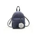 Hopiumy Women Mini Corduroy Backpack School Bags Solid Backpack Pendant Small Zipper Shoulder Bag Rucksack