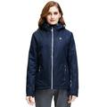 Women's Hooded Winter Jacket Quilted Coat Casual Unbranded Solid Color Windproof Outdoor Outwear (Blue, Large)