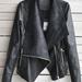 EFINNY Asian Size Elegent Women Double Lapel Casual Black Leather Coat Jacket