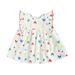 Casual Summer Colorful Love Pattern Fly Sleeve Round Neck Princess Dress