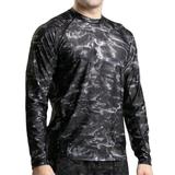 Aqua Design Rash Guard Men: UPF 50+ Long Sleeve Rashguard Swim Shirts for Men: Black Water size Medium