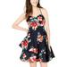 Sequin Hearts Womens Juniors Floral Print Ruffled Cocktail Dress