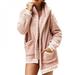 SweetCandy Fashion Faux Fur Coat Women Autumn Winter Warm Soft Plush Zipper Fur Jacket Female Plush Overcoat Pocket Outwear