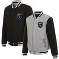 San Jose Earthquakes JH Design Fleece Full-Snap Reversible Jacket - Gray/Black
