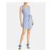 RACHEL ROY Womens Blue Belted Striped Sleeveless V Neck Mini Sheath Dress Size 2