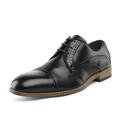 Bruno Marc Mens Fashion Oxford Shoes Lace up Wing Tip Dress Shoes Brogue Casual Shoes WILLIAM_3 BLACK Size 9.5