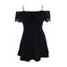 Betsy & Adam Women's Petite Off-The-Shoulder Fit & Flare Dress (2P, Black)