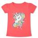 HAWEE Summer Fashion Girls Unicorn T-shirt Children Short Sleeves White Baby Kids Cotton Tops Clothes for 2-32Y