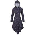 Women Irregular Halloween Dresses Oversized Vintage Pumpkin Hooded Dress Swing Long Sleeve Casual High Waist Dress Pullover Tunic Dress for Ladies Juniors Girls