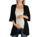 24seven Comfort Apparel Open Front Elbow Length Sleeve Maternity Cardigan, M011309, Made in USA