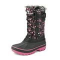 Dream Pairs Ankle Snow Boots Boys Girls Winter Warm Lace Up Waterproof Shoes Kriver-1 Black/Pink Size 1