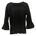 Belle By Kim Gravel Women's Top Sz S 3/4 Ruffle Sleeve Black A355045