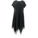 Halston V-Neck Short-Sleeve Midi Dress Lace Trim NEW A365206