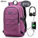 Spencer Laptop Backpack for Men & Women, Anti Theft with lock Water Resistant Business Backpack with USB Charging Port Fits UNDER 17" Laptop & Notebook (Purple)