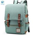 Deago Vintage Laptop Backpack For Women Men School College Backpack with USB Charging Port Fashion Rucksack Fits 15.6" Notebook (Green)